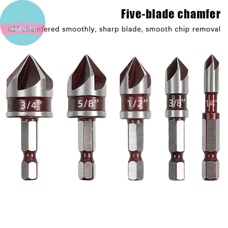 Sund Hole Opener Chamfer เจาะ Bit Hex Shank งานไม้ Chamfering เครื่องมือ 82° ดอกเคาเตอร์ซิงค์หลายขนาดที่แม่นยํา TH