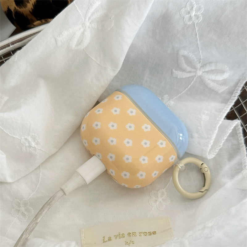 ดอกไม้สีเหลืองสําหรับ Airpods4 3 Pro2 pro3 Airpods1/2 AirPods หูฟังป้องกันกรณีหูฟังบลูทูธเคสป้องกัน