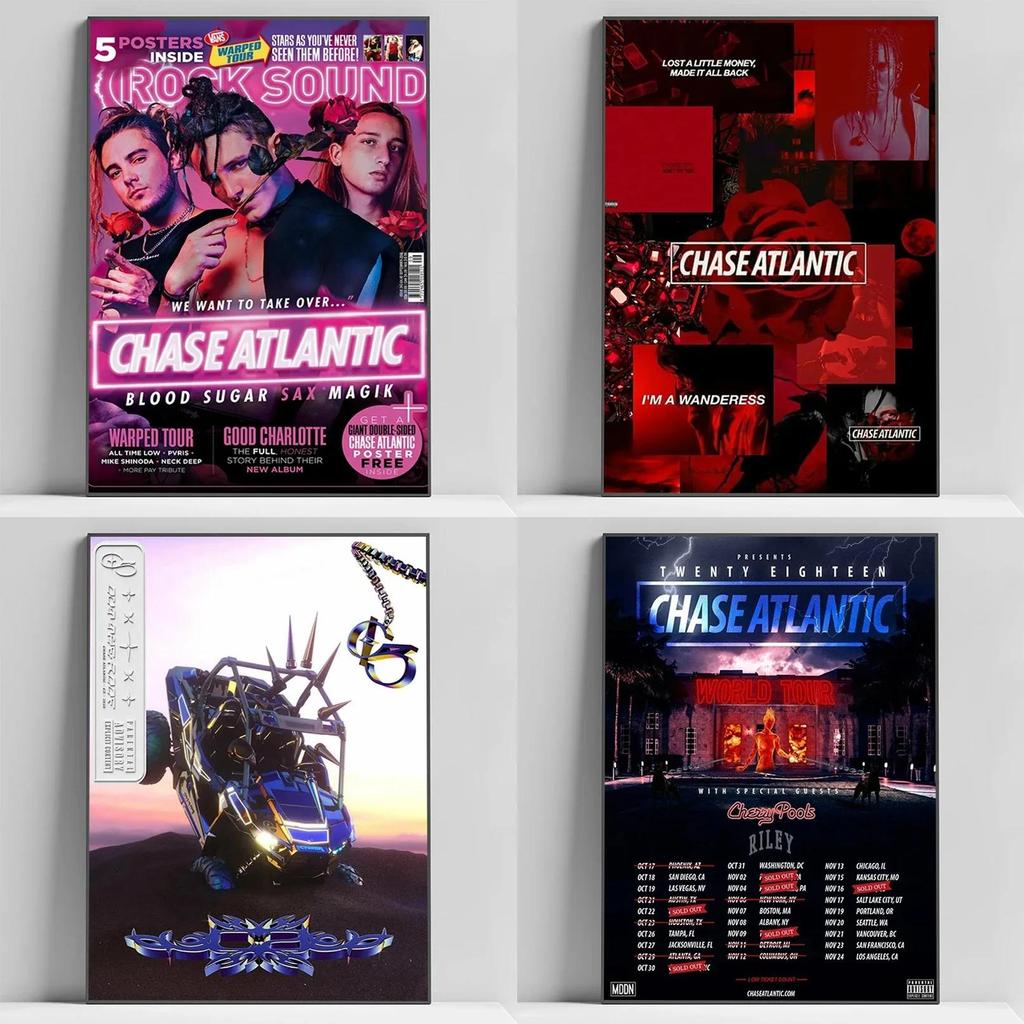 Chase Atlantic Band โปสเตอร์โมเดิร์นผ้าใบ Wall Art สําหรับตกแต่งบ้านห้องนอนภาพพิมพ์ภาพวาดตกแต่งห้องม