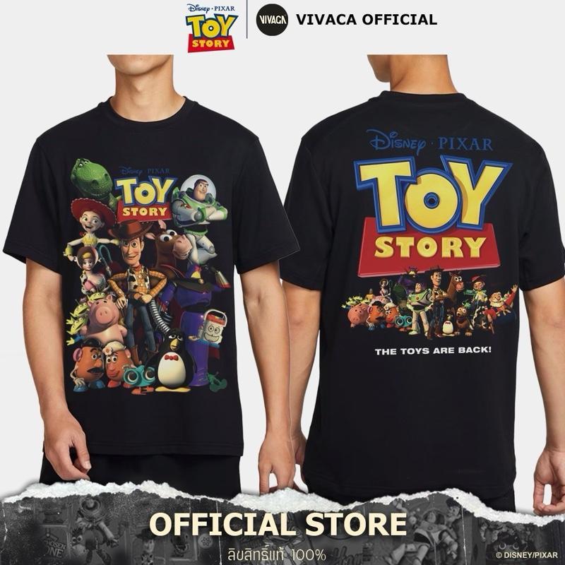 เสื้อยืดDisney TMX-235 ลิขสิทธิ์แท้ (All Toy Story สีดำ / สกรีนหน้า-หลัง)
