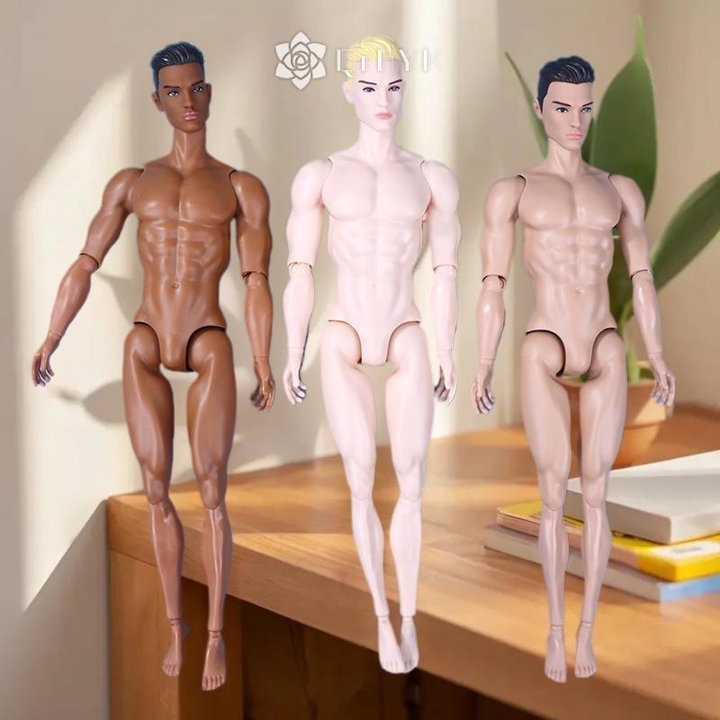 QrhYK 1/6 ตุ๊กตาชาย 35 ซม.ความสูง Man ตุ๊กตาสีขาว/ปกติ/Tan Skin Strong Man เพาะกายวัสดุสามสีผิวใหม่