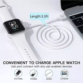 เครื่องชาร์จแม่เหล็กแบบไร้สาย USB แบบ 2-in-1 for Apple Watch Ultra 2 Series 10 9 8 7 6 SE Iwatch 49 46 45 44 42 41 40 มม