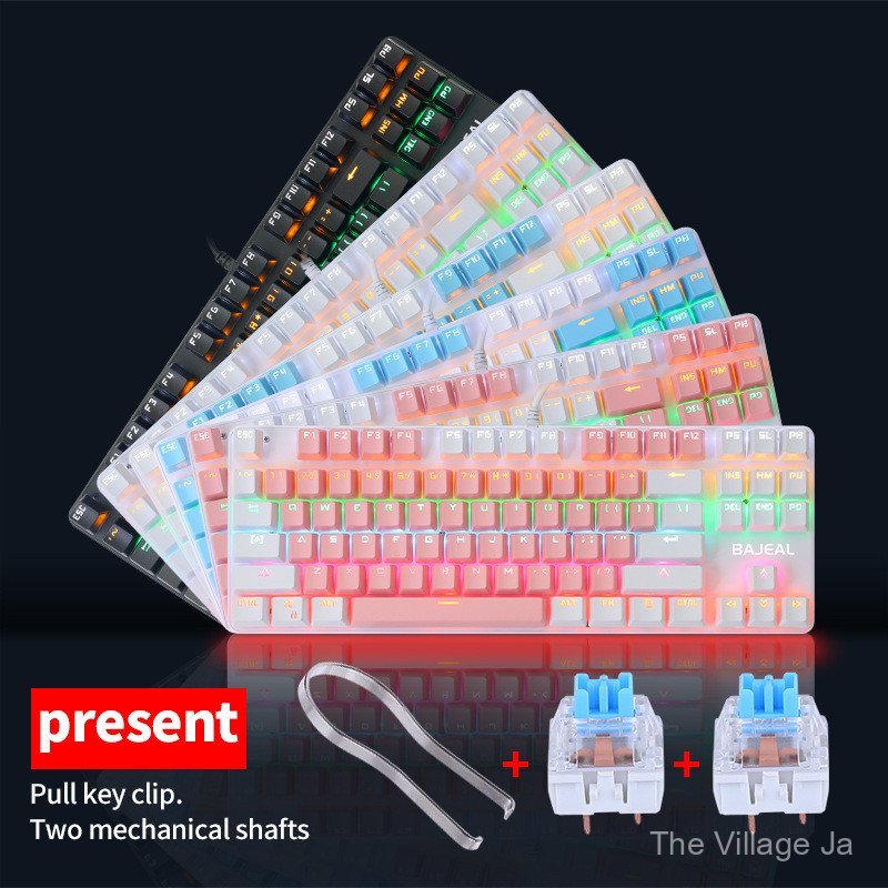 K 100 Green Axis Mechanical Keyboard 26-Key No Rush 87-Key Keyboard Two-Color Fashion Game Real Mech