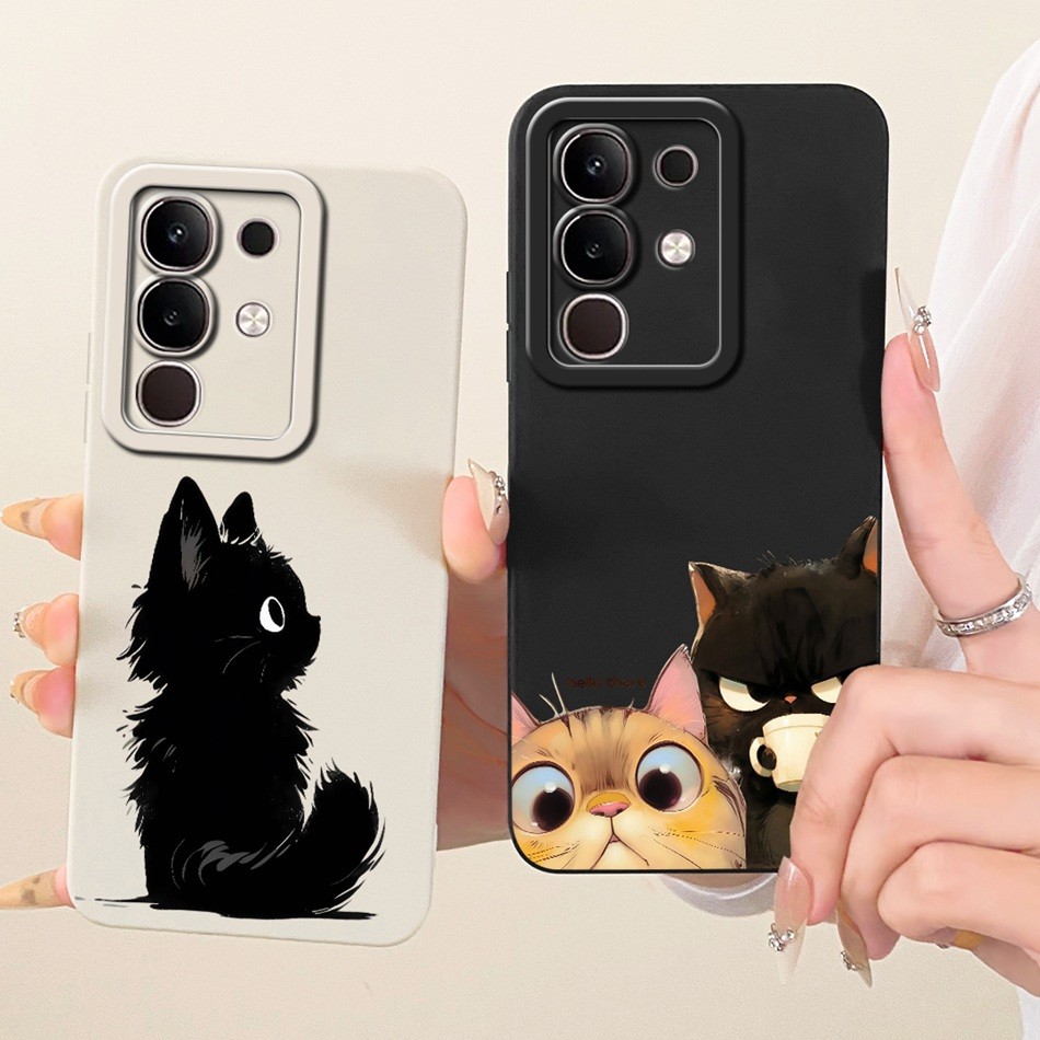 สําหรับ Vivo Y29 4G Y29S Y29T 5G เลนส์ป้องกันกรณี Vivo Y29s Y29t Y29 4G แมวน่ารักการ์ตูนซิลิโคนอ่อนน