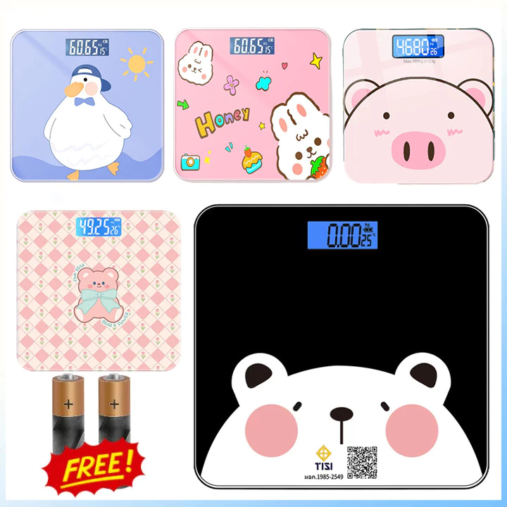 [ราคาสุดคุ้ม ถูกที่สุด] เครื่องชั่งน้ำหนักดิจิตอล 0.1-180 KG จอ LED แสดงอุณหภูมิ