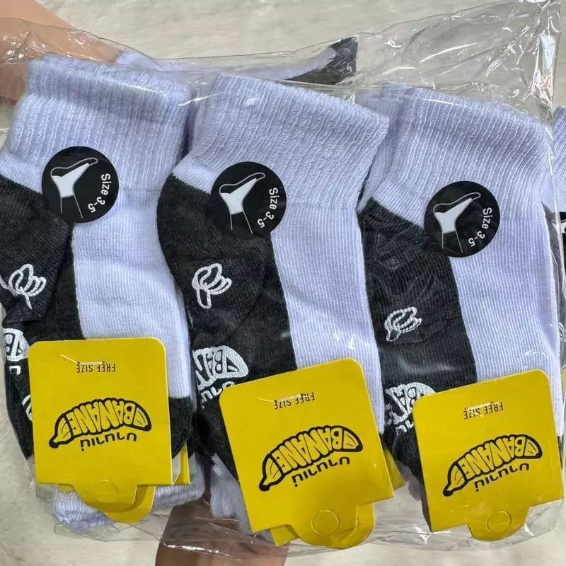 ซื้อ 12 คู่ แถมฟรี 12 คู่ ถุงเท้าเด็กนักเรียน พื้นมีกันลื่น ขาวพื้นเทา แพ็ค มีขนาด3-5/4-6/5-7/7-9/ฟรีไซส์ ผ้านิ่มดี thumbnail 6