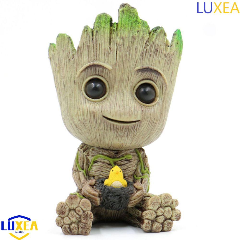 LUXEA Groot Action Figure ของเล่นสําหรับของขวัญรูปของเล่นนั่ง Mini Groot ของเล่นเด็กอะนิเมะ Action F