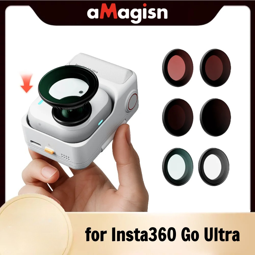 AMagisn ชุดกรองเลนส์สําหรับ Go Ultra อุปกรณ์เสริมกล้อง UV CPL ND8 ND16 ND32 ND64 HD ตัวกรองฝาครอบป้องกัน Insta360 Go Ultra