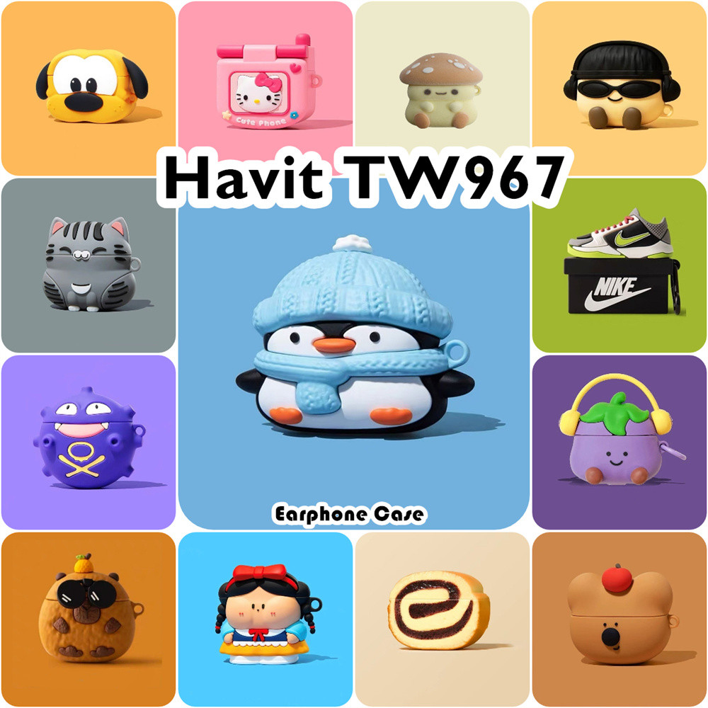 ส่วนลดสําหรับ Havit TW967 Casing Case Soft Silicone Headphone Case การ์ตูนนวัตกรรม NO.4