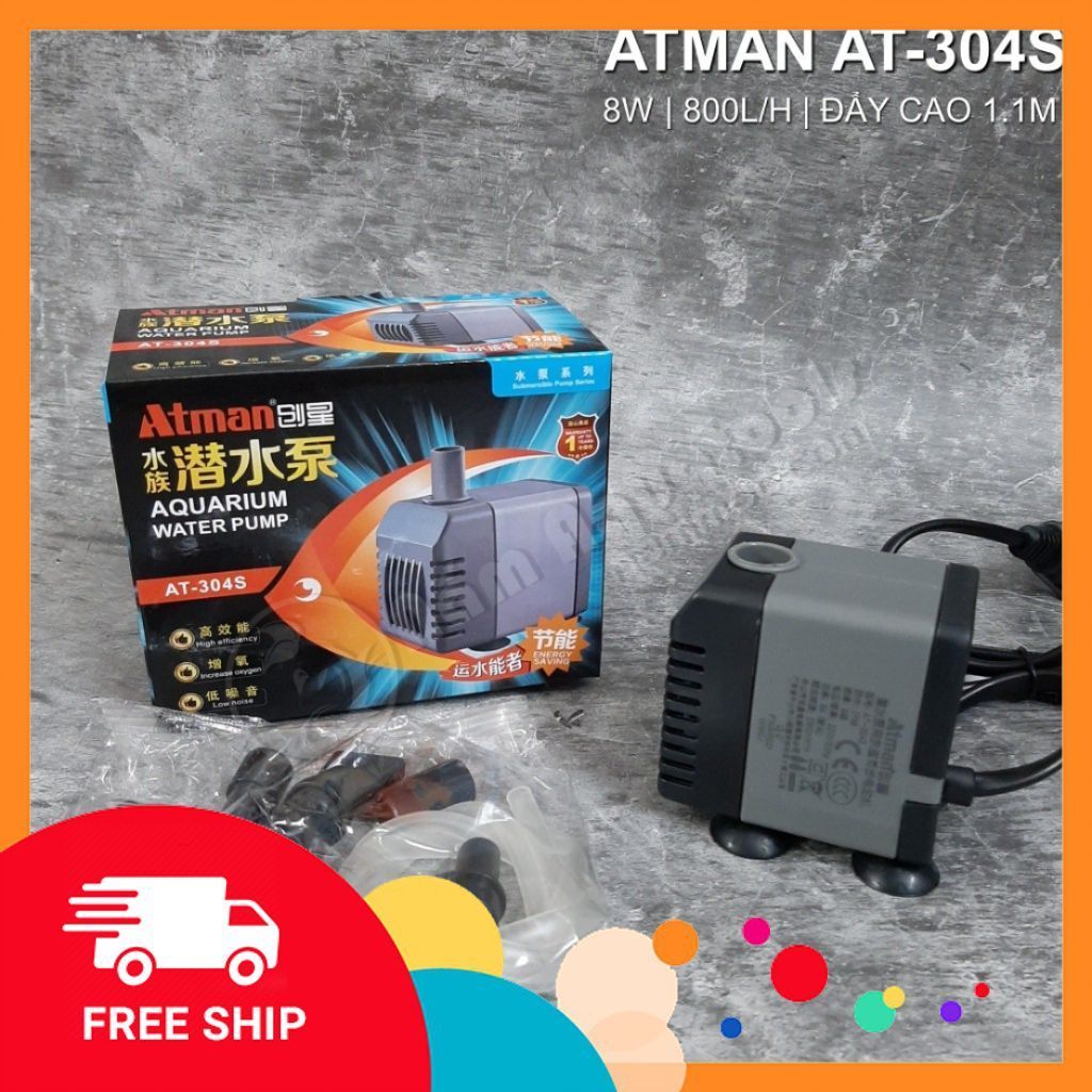 Atman AT-304S Pump – ปั๊มตู้ปลา 800L/h เงียบ ประหยัดพลังงาน ทนทานสําหรับการกรองน้ําล้นและตู้ปลาเห็ด
