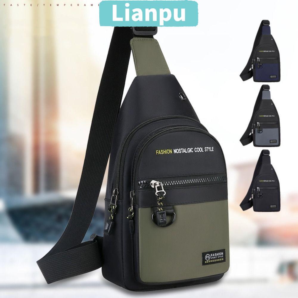 【⚡เวลาจำกัดราคาต่ำ】LIANPU กระเป๋าคาดหน้าอกผู้ชาย,ไนลอนสีดําสีเทาสีฟ้าสีเขียวกระเป๋าคาดเอว,กระเป๋าคาดหน้าอกกีฬามัลติฟังก์ชั่นความจุขนาดใหญ่