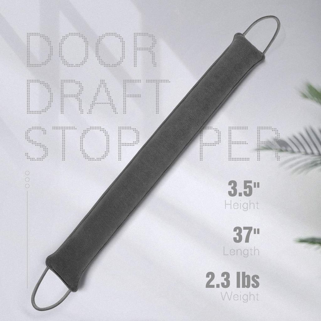 Door Draft Stopper, 37 Inch Weighted Under Door Noise Cold Air Blocker, Heavy Duty Sound Proof Draft