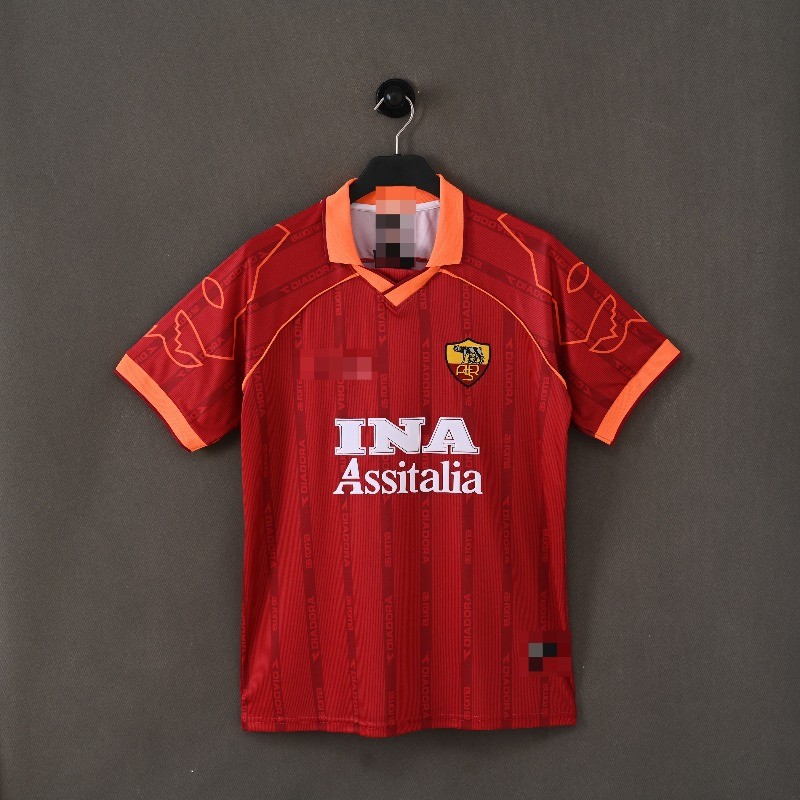 Retro 99-00 Rome home football short Sleeve jersey