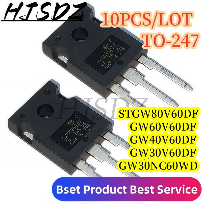 5PCS GW80V60DF GW80V6DF GW60V60DF GW40V60DF GW30V60DF GW30NC60WD TO-247 Field Effect ทรานซิสเตอร์