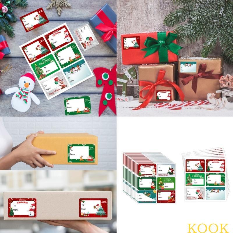 KOOK 20 แผ่น Self-Adhesive Christmas Tagged สําหรับคริสต์มาสปัจจุบันป้ายวันหยุดคริสต์มาสสติกเกอร์ฉลา