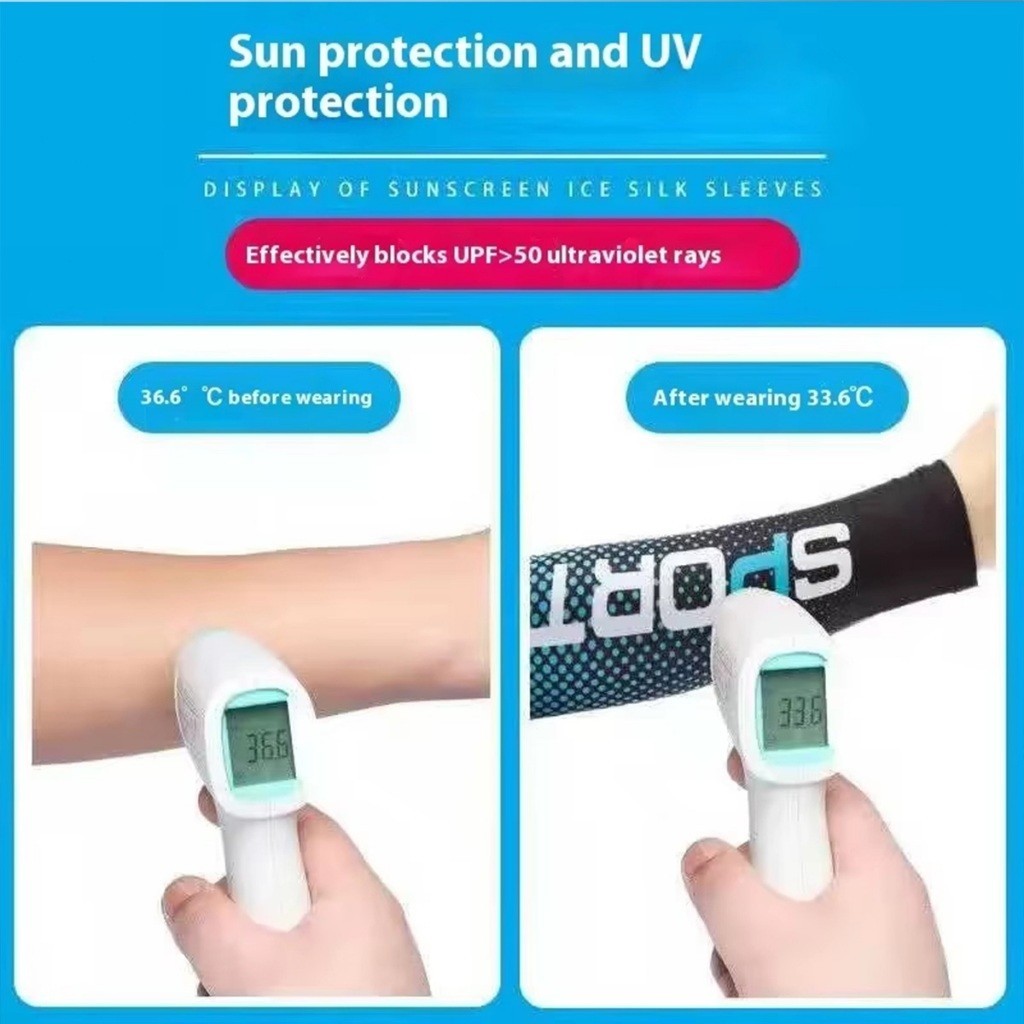 เก็บปลายทาง！1คู่ ปลอกแขนกันแดด UV ผ้าลื่น สำหรับขับรถ มอเตอร์ไซค์ กลางแจ้ง อเนกประสงค์ หลายสีให้เลือก - รูปที่ 5