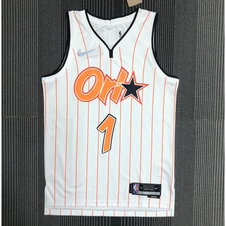 [กดร้อน]เสื้อบาสเก็ตบอล Orlando Magic No.1 McGrady พร้อมโลโก้ ONeal Banchero Hardaway City edition J