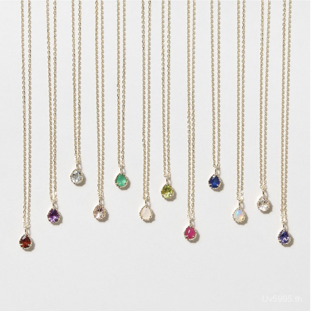 Silver Gold-Plated สร้อยคอเครื่องประดับคริสตัล Birthstone Sweet Phoenix ธรรมชาติ 925 เวอร์ชั่นเกาหลี