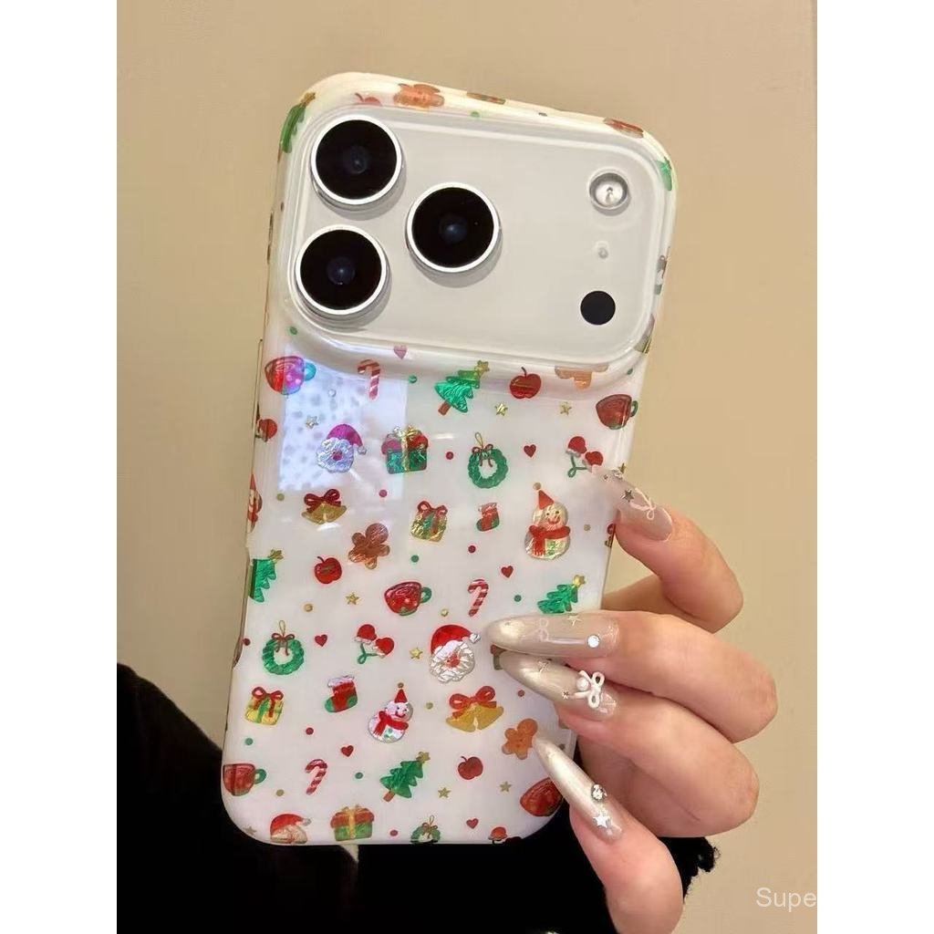 เคสโทรศัพท์ เหมาะสําหรับ iPhone 11 12 13 14 15 16 17 Pro max Plus Air Christmas Collection Shock-proof Shock-proof เคสป้องกันรวมทุกอย่างกรณี BZZS