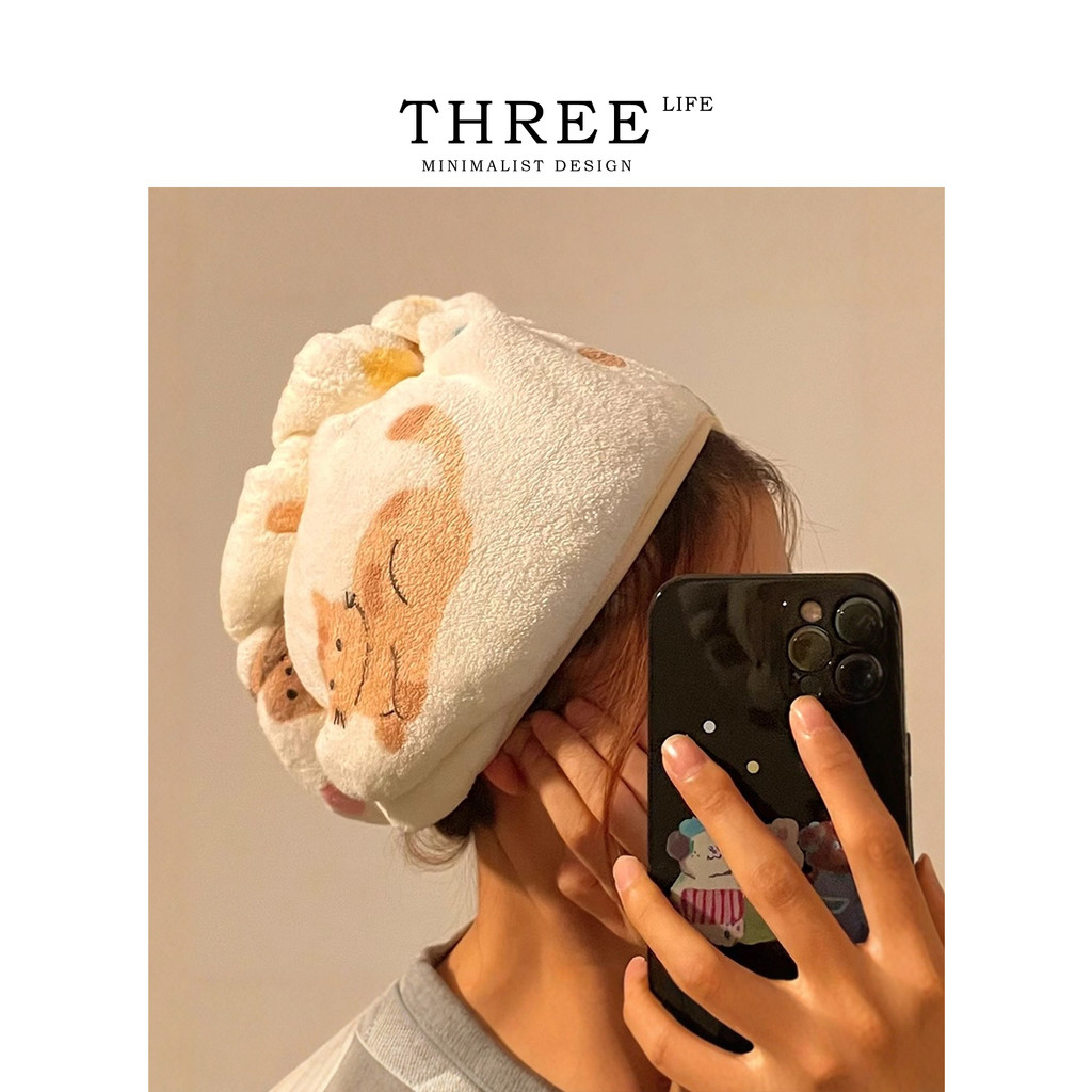 Tlife · Eyelash · หมวกคลุมผมแห้งแมวน่ารัก Super Absorbent Quick-Drying Shampoo Towel หมวกอาบน้ํา |ขน