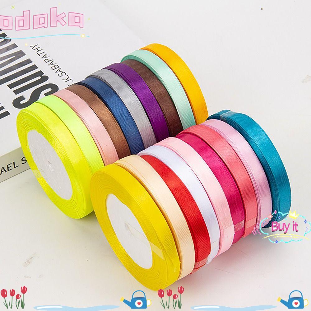 โอดาก้า ของขวัญบรรจุริบบิ้น,25หลา/ม้วน1ซมกว้างริบบิ้นซาติน,ทนทาน ทําเอง เครื่องมือ10สีโบว์ริบบิ้นเค้ก/กล่องของขวัญตกแต่ง