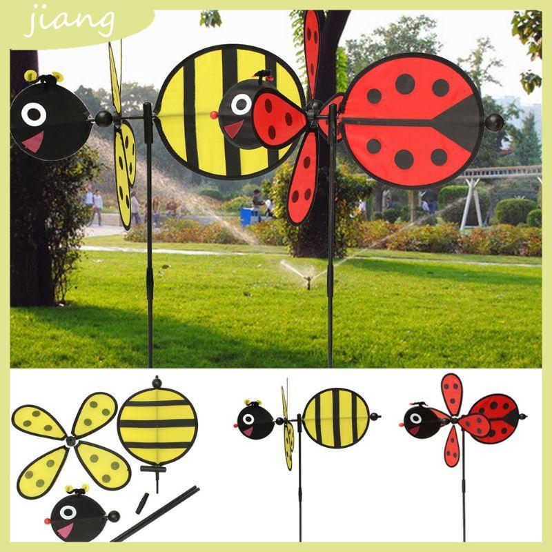 JN Bumble Bee Ladybug Windmill Whirligig Wind Spinner Home Yard Garden Decor