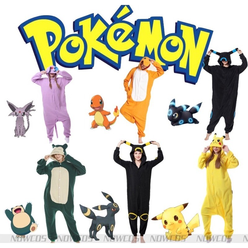 ฤดูใบไม้ร่วงฤดูหนาวผู้ใหญ่ Pokemon Polar ขนแกะอะนิเมะ Espeon Umbreon Shiny Snorlax ชุดนอน