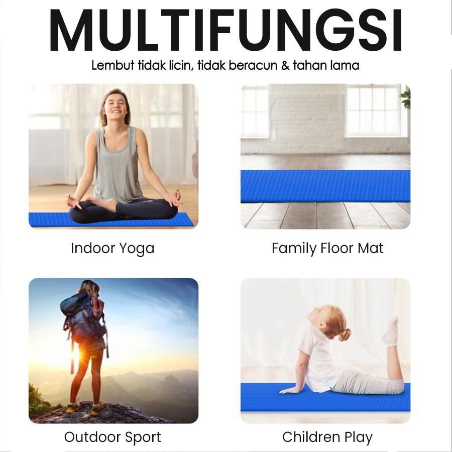 {H&G} เสื่อโยคะ 6 มม. หรือ เสื่อโยคะ/เสื่อกันลื่น เสื่อกีฬาหนาระดับพรีเมียม ขนาด 61 x 173 ซม. กันลื่