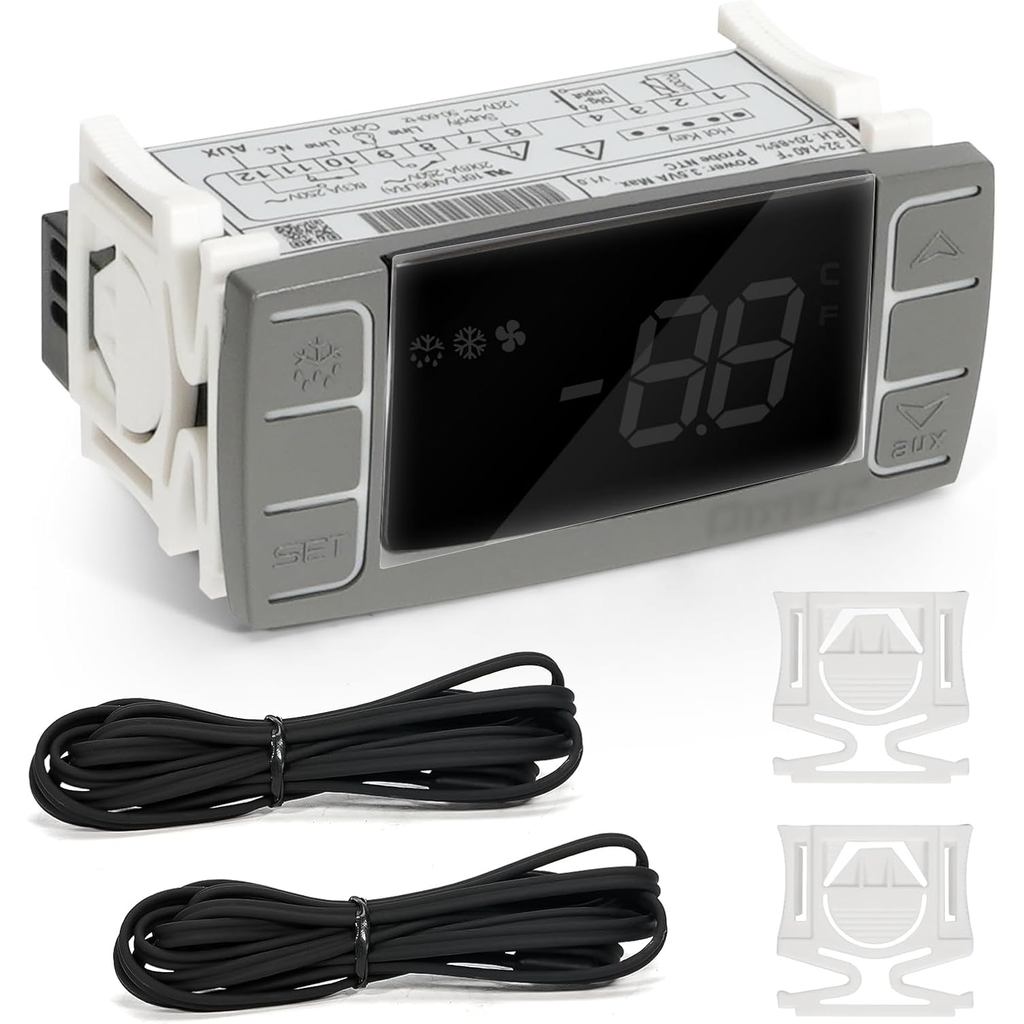 สําหรับ Dixell XR03CX-4N0F1 เครื่องควบคุมอุณหภูมิ, แผงเทอร์โมสตัทดิจิตอล 120V/50-60HZ พร้อมโพรบเซ็นเ