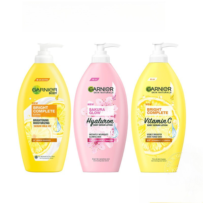 Garnier Bright Body การ์นิเย่ ผลิตภัณฑ์บำรุงผิวกาย 400ml (Bright Complete Extra/Sakura Glow/Vit C)