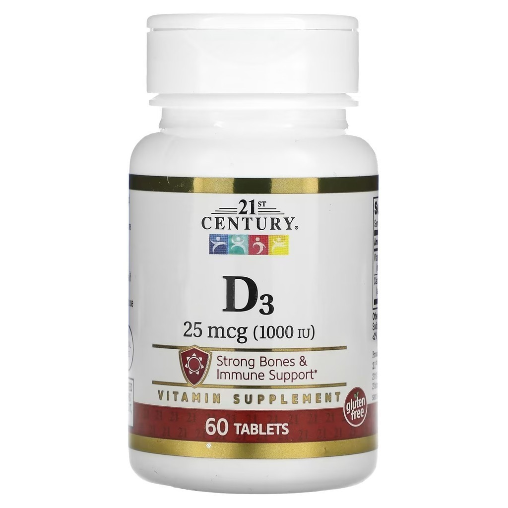 21st Century D3 25 mcg. / 1,000 IU (60Tablets) วิตามินดี3