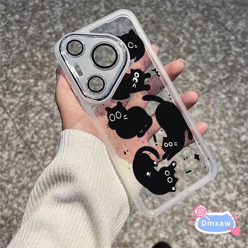 การ์ตูนแมวดําเคสโทรศัพท์เลนส์สําหรับVivo T4 Ultra T4X T3X T3 Lite T2 T2X T1 S1 Pro Snapdragon 778G Y