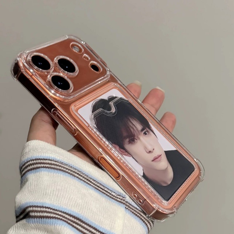 เคสใสใส่บัตร ใส่รูป ขอบกันกระแทก สำหรับ for  iPhone 17 16 15 pro max 14 pro max  13 Pro Max 12 7plus x xs max 11 Pro Max X XR XS Max