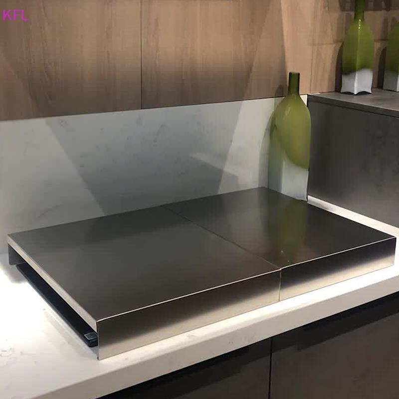 (KFL) สแตนเลสหม้อหุงข้าวเตาแม่เหล็กไฟฟ้ากรอบชั้นเก็บห้องครัวเตาแก๊สฝาครอบป้องกันแผ่นวงเล็บขายร้อน