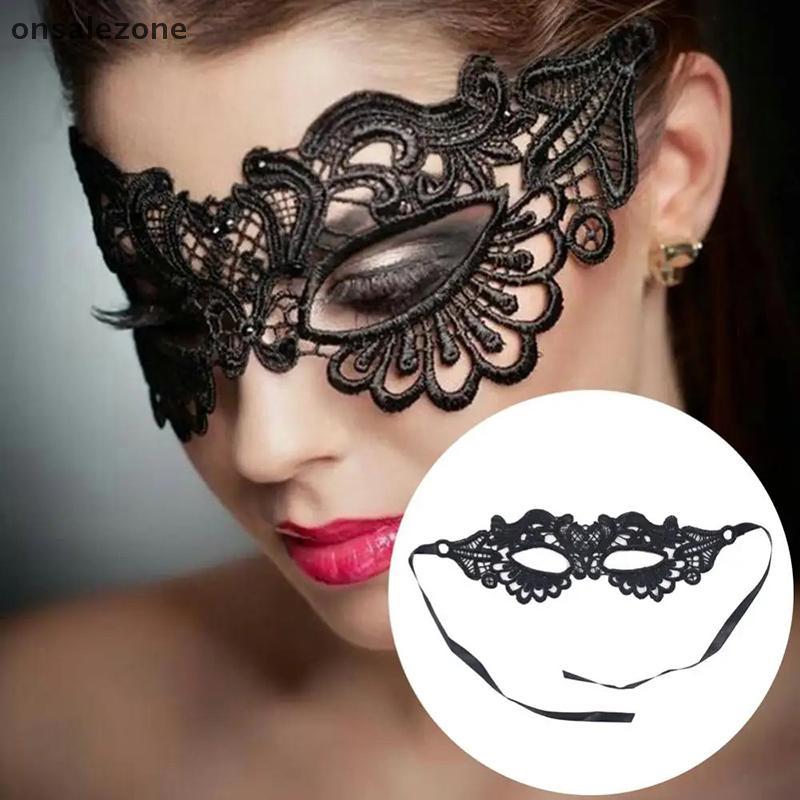 Ozt สีดําเซ็กซี่ผู้หญิง Hollow Lace Masquerade Face Mask Princess Party คอสเพลย์ Prom Props เครื่องแ