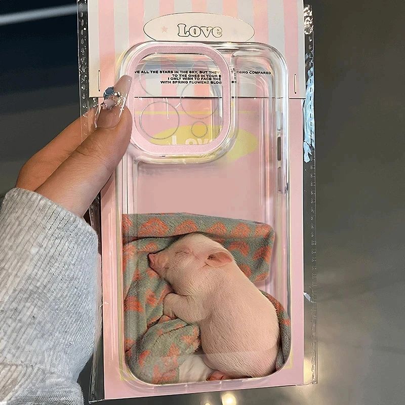 ลูกหมูนอนน่ารักเหมาะสําหรับ Apple 16ProMax/15/14 สไตล์ใหม่อินเทรนด์ iPhone12 เคสโทรศัพท์-rr28 ZV5W