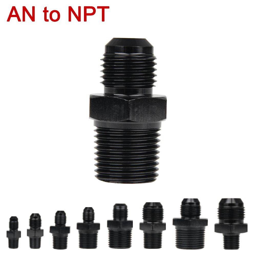ตรงฟิตติ้งใส่ตัวผู้เกลียวข้อต่อะแดปเตอร์AN3 AN4 ขนาด AN6 AN8 AN10 12ANเป็นNPT 1/8" 1/4" 3/8" 1/2" 3/4" NPT สําหรับน้ํามันเชื้อเพลิงเข้าหัวฟิตOil Hose Fitting Adaptor Fuel Connectorติ้ง