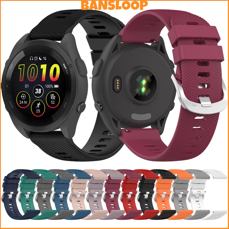 สายรัดซิลิโคน 18มม 22มม 20มม for Garmin Forerunner 165 55 158 570 42มม/vivoactive 5/Bounce/VivoMove/Venu/Vivoactive
