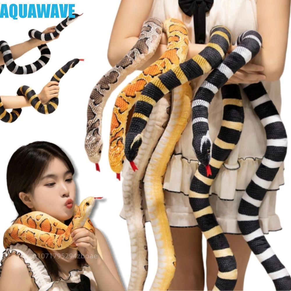 AQUAWAVE Boa งูตุ๊กตาตุ๊กตา,ตุ๊กตาสัตว์ยาวรูปแบบจําลองงู Plushie, ของเล่นเด็กที่สมจริง 100/150 ซม.สัตว์เลื้อยคลานงูของเล่นของขวัญฮาโลวีน