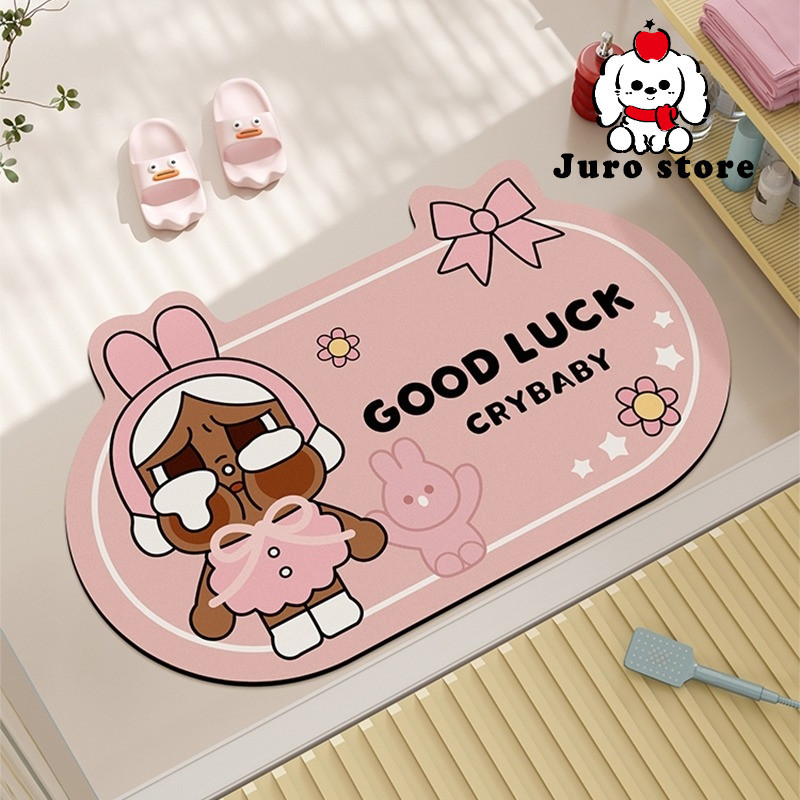 JURO CRYBABY MOTIF FLOOR MAT WITH CUTE CHARACTERS/BATHROOM MAT/KOREAN DESIGN