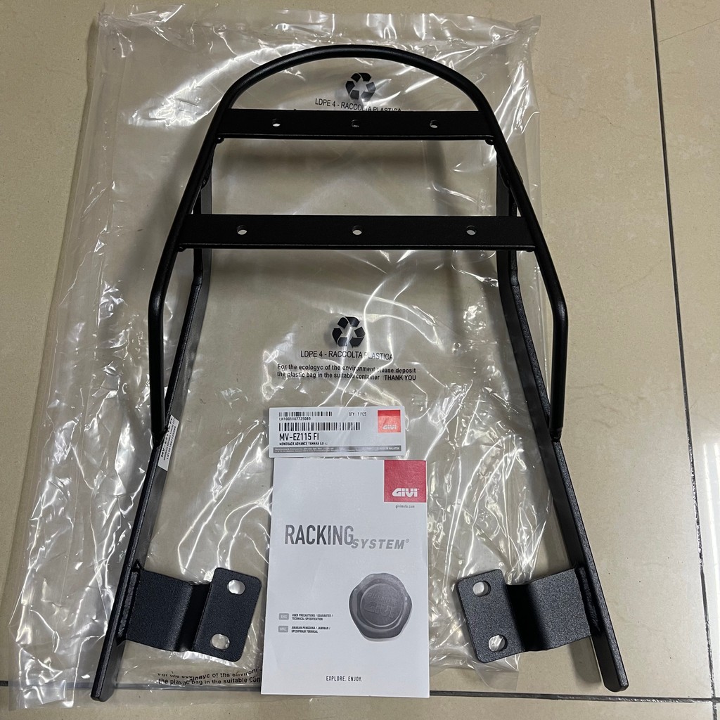 YAMAHA EZ115 FUEL INJECTION EZ 115 FI EZ MONTRACK GIVI MV ADVANCE TOP BOX RACK KOTAK GIVI CARRIER GI