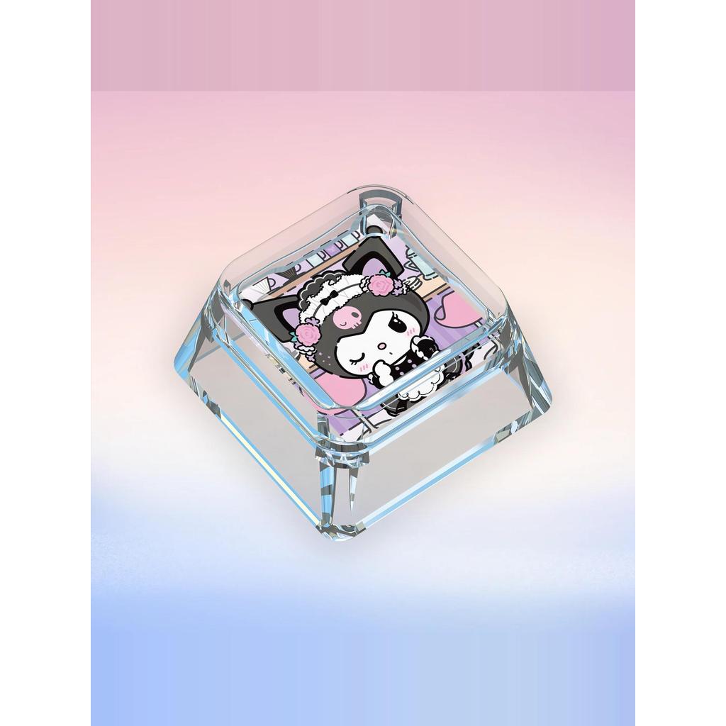 keycap keycap ไฟลอด Kuromi Keycap Kuromi น่ารักคีย์บอร์ดแบบกลไกที่ไม่ซ้ํากัน Emoticon Pack Single Ku