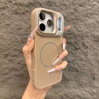 DAJII พร้อมเลนส์ขาตั้งแม่เหล็กสําหรับ iPhone 17 16 15 14 13 12 11 Pro Max Air Plus AG Matte Soft Case Cover