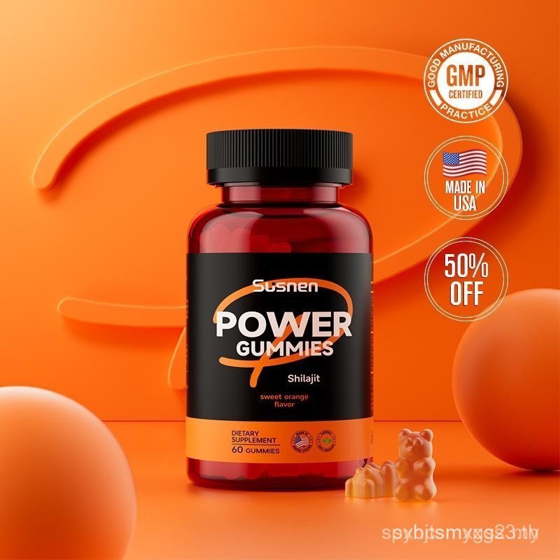 Susnen - POWER - Oyster Daily Dietary Supplement 60 Gummies Shilajit Gummies Taurine, - Made in USA 