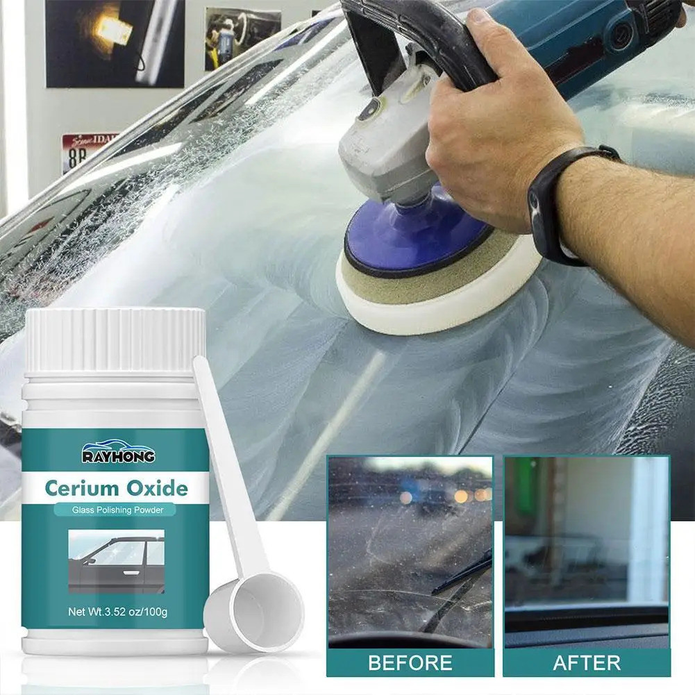 Cerium Oxide Glass Polishing Powder กระจกหน้าต่างกระจก Scratch Remover ซ่อมแว็กซ์ Polish Pad Cerium 