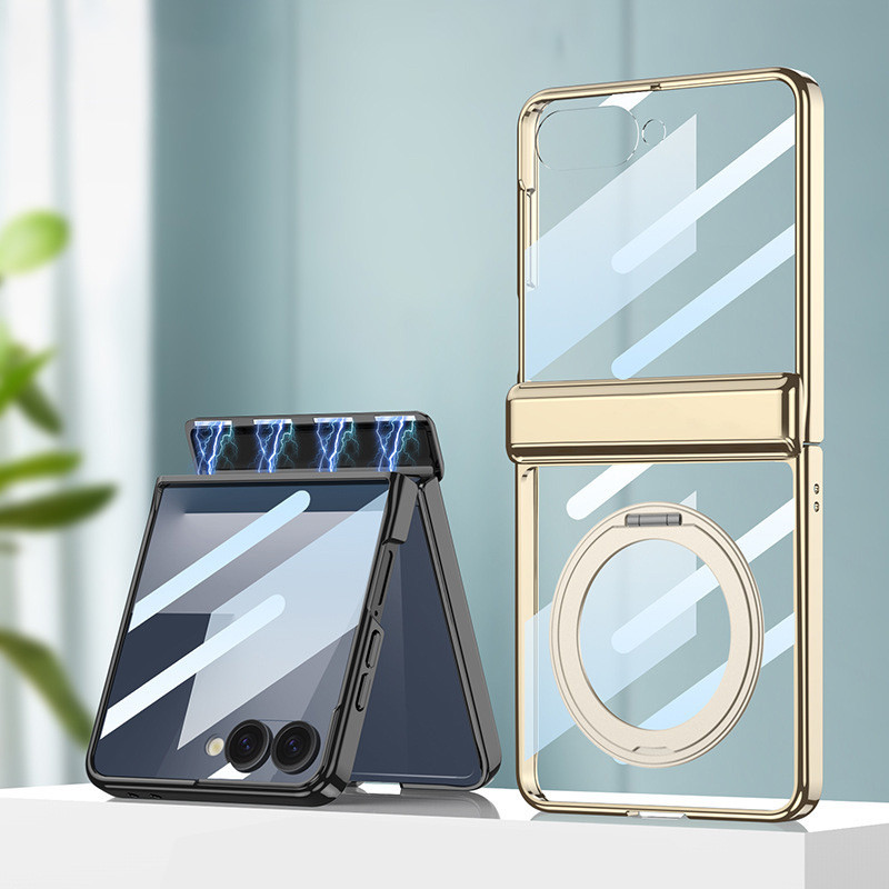 สําหรับ Samsung Galaxy Flip 7 เคสโทรศัพท์ Flip7 กรณีฟิล์มแบบบูรณาการปลอกหมุนวงเล็บ Flip7 anti drop s