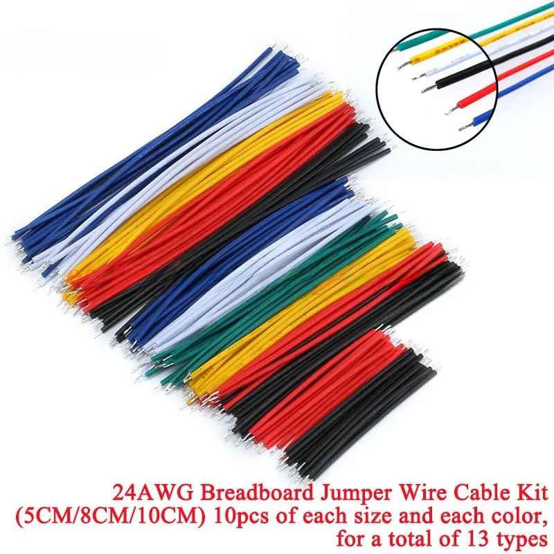 130 ชิ้น 24AWG Breadboard จัมเปอร์สายไฟชุดดีบุก PCB Solder Cable ยืดหยุ่น PVC อิเล็กทรอนิกส์ลวด 5 ซม. 8 ซม. 10 ซม. 6 สี