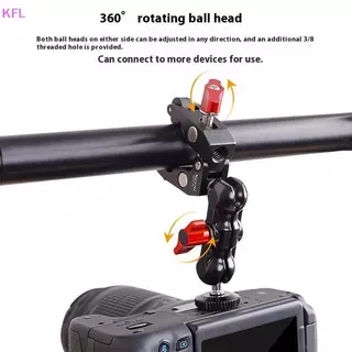 (KFL) 1 ชุดอุปกรณ์ถ่ายภาพกล้องโลหะ Super Clamp พร้อม Double Ball Head Magic Arm สําหรับ DSLR Monitor Light Mic โทรศัพท์ Mount ขายร้อน