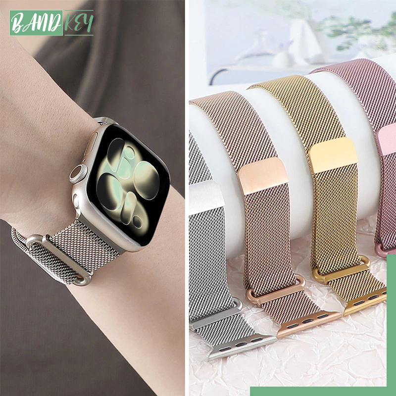 แหวนโลหะมิลาน for Smartwatch IWatch Ultra 3 2 SE Series 11 10 9 8 7 6 5 4 49mm 46mm 45mm 44mm 42mm 41mm 40mm 38mm