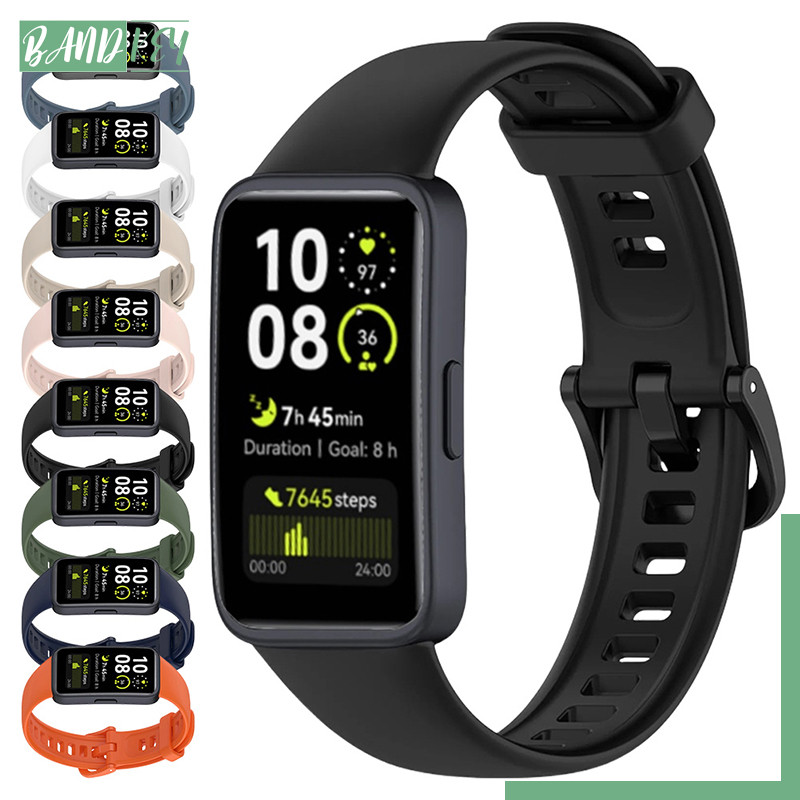 สายรัดซิลิโคนสำหรับวง for Smartwatch Huawei 10 9 8 กีฬาอ่อนสายรัดข้อมือยางอุปกรณ์เสริมวงสำหรับวง Huawei Band NFC